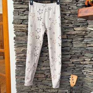 Star Patterned Beige Leggings w fleece lining